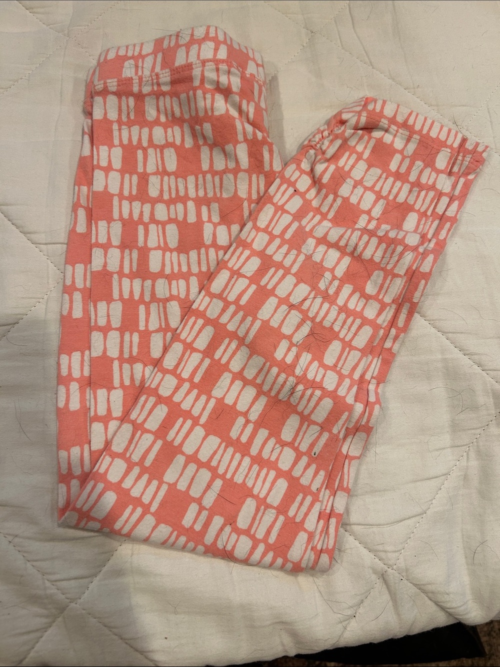 Gymboree Coral and White Patterned Jeggings